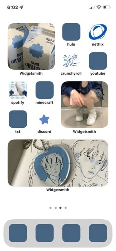 an image of some blue and white items on a phone screen, with the words in different