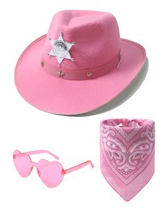 PRICES MAY VARY. Cowboy hat for girls is made of felt. The hat is lightweight and soft. The rope can be adjusted for elasticity. The bandana is made of polyester material,comfortable and not easy to fade Pink cowgirl hat set is perfect for attending cowboy parties, cowboy festival, competitive competition, birthday themed parties, Western themed events, family outings, role-playing, weddings and Halloween activities. This set will make your child a fashionable cowgirl The hat is about 12.2 x 11. Cowgirl Costume Kids, Kids Cowboy Hats, Cowboy Bandana, Heart Shaped Glasses, Cowgirl Costume, Pink Cowgirl, Western Cowgirls, Cowboy Party, Cowgirl Hats