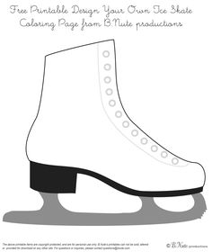 an ice skate with the text free printable design your own ice skate coloring page from 15