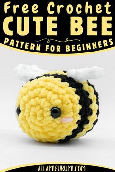 a crochet bee pattern for beginners with the title free crochet cute bee pattern for beginners