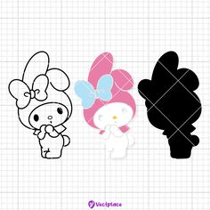 an image of hello kitty and bunny cut outs for cutting out the outlines on paper