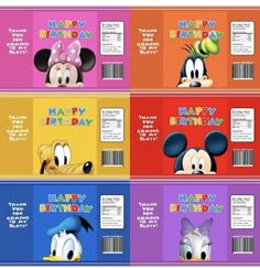 mickey mouse birthday candy bar wrappers