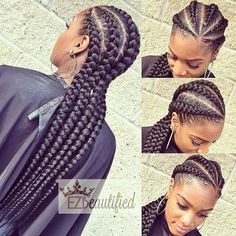 Fulani Cornrows, Big Cornrows, Crochet Braids Marley Hair, Cornrows Hairstyles, 2018 Hair, Cornrows Styles, Marley Hair