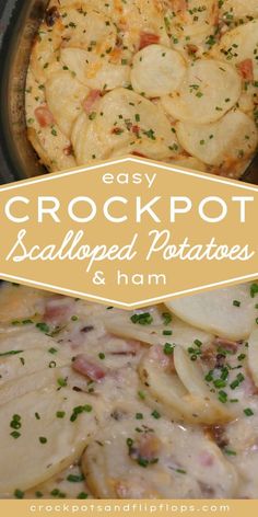 an easy crock pot scalloped potatoes and ham