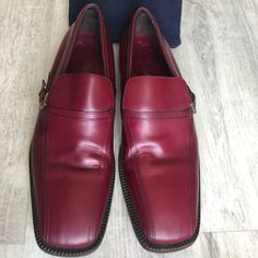 Prada Authentic Luxury Red Men Dress Shoes 8.5 Eu, Fits Us 10,5. Condition Is Pre-Owned. Prada Red, Men Dress Shoes, Shoes Prada, Prada Shoes, Red Purple, Moccasins, Color Purple, Men Dress, Dress Shoes Men