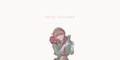 a cartoon character is holding onto a christmas ornament with the words merry christmas written on it