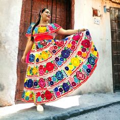 The Beautiful Chiapaneca Dress Is A Masterpiece From The Chiapas Artisans! Fully Handmade With Vivid Floral Silky Shiny Embroidery, It's A Favorite For Mexican Fiestas! The Campesina Off The Shoulder Top Is Made With A Shoulder Adjustable String. The Skirt Is Also Adjustable To Most Sizes. We Recommend This Set For Sizes S, M, L, Xl. Contact Us If You Need A Larger Size. The Embroidery Covers The Entire Skirt And Blouse, Back And Front. Please Consider That The Embroidery Colors Will Always Be D Chiapas Skirt, Multicolor Floral Print Dress For Fiesta, Multicolor Maxi Dress For Spring Fiesta, Multicolor Spring Maxi Dress For Fiesta, Spring Fiesta Multicolor Maxi Dress, Multicolor Short Sleeve Dress For Fiesta, Traditional Multicolor Dress For Fiesta, Traditional Multicolor Fiesta Dress, Blouse Back