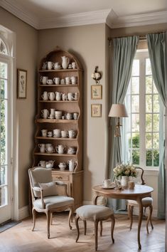 Modern French Country Home Decor, French Country House Interior Ideas, French Farmhouse Aesthetic, French Home Aesthetic, Coffee Nook Ideas, French Country House Interior, French Countryside Aesthetic, French Countryside Decor, French Country House Decor