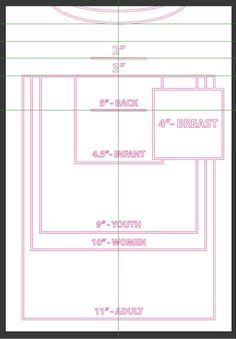 the front and back side of a t - shirt with measurements