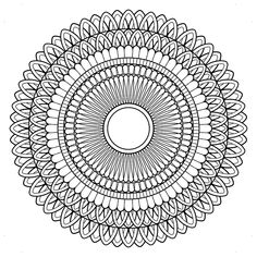 a black and white drawing of a circular object in the shape of a sunflower