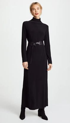 Norma Kamali Turtleneck Gown | Shopbop Turtleneck Maxi Dress, Norma Kamali Dress, Fall Maxi, Fall Fashion Dresses, Maxi Dress Outfit, Maxi Dresses Fall, Timeless Dress, Black Outfits, Maxi Dress Online