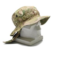 This hat used by British troops in various situations. The hat is designed specifically for the hot year season. The simple but incomparable design of the hat makes you feel comfortable in the hottest days and protects you from direct sunlight and overheating. The vent holes around the head allow moisture to evaporate and minimize head sweating. A high quality, climate-adjusted neck flap provides extra protection against burns and discomfort in your neck area. The hat has been made of multi-terr Military Style Hunting Hat With Curved Brim, Types Of Camouflage, Multicam Tropic, Bush Hat, Boonie Hat, Camo Hat, British Military, Summer Hat, British Army