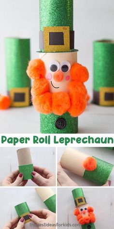 paper roll leprechaun craft for st patrick's day