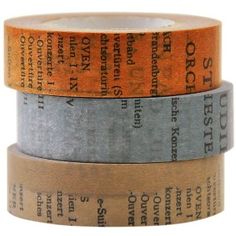 three rolls of washi tape stacked on top of each other