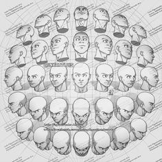 a bunch of heads are shown in the shape of a circle