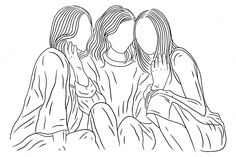 three women are sitting together and one is holding her hand up to her face while the other