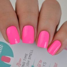 Neon Pink Nail, Neon Pink Nail Polish, Neon Pink Nails, Cute Summer Nail Designs, Unghie Nail Art, Hot Pink Nails, Nail Trend, Transparent Nails, Cute Summer Nails