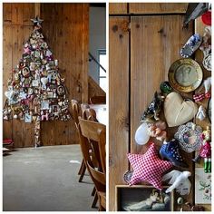 there are two pictures of a christmas tree