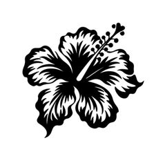 a black and white flower on a white background