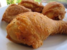 some fried food is on a white plate