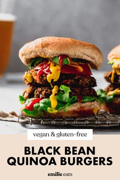 black bean quinoa burgers with vegan and gluten - free