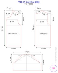 sewing pattern for patron camissa bebe