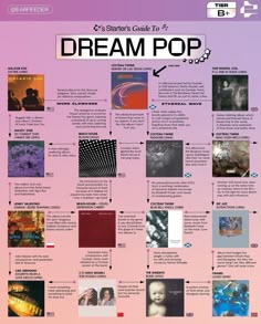 a poster with the words dream pop on it