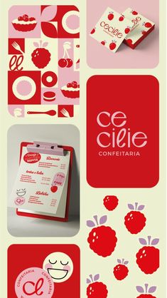 the logo and business card design for cecilie confefiaria, an italian restaurant