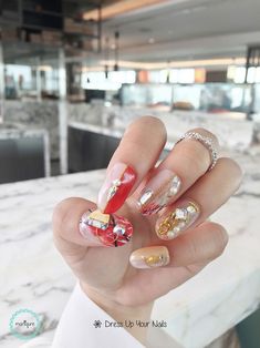 #MarbleNails are so beautiful and elegant. Who knew that a kitchen counter would the inspiration behind a huge nails trend? Our marble nails might be nicer than your kitchen counter. Check out all these gorgeous marble nails. Can you choose your favorite? Try out this modern marble nails, fire red marble.   #DressUpYourNails #ManiqureMy #KotaKinabalu Red Marble Nails, Nails Fire, Water Marble Nail Art, Water Marble Nails, Marble Accessories, Nails Trend