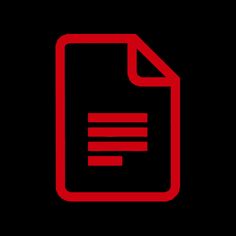 a red document icon on a black background