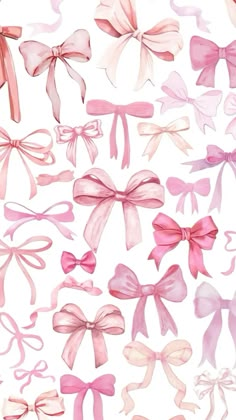 pink and white bows on a white background