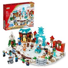 the lego christmas village is in its box and it's ready to be opened