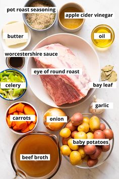 the ingredients for an apple cider vinegar recipe laid out on a table