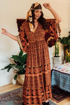 Vintage Outfits 70s, 70s Inspired Outfits, 70s Vintage Fashion, Outfits 70s, Gaun Fashion, Boho Chic Dress, Belle Dress