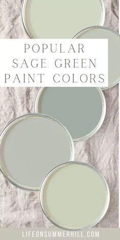 three different shades of gray paint with text overlay that says popular sage green paint colors