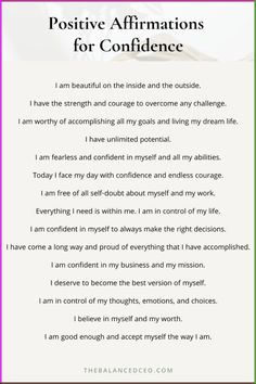 #affirmations #youareenough #youarenotalone How To Have A Positive Mindset, Amazing Affirmations, Affirmations For Confidence, Confidence Affirmations, Building Self Esteem, Ways To Be Happier, Successful Life, When You Believe, Daily Positive Affirmations