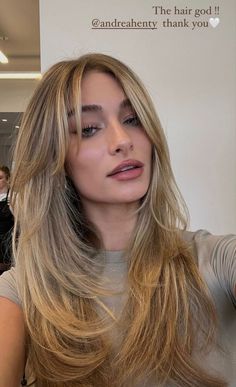 Blonde Balayage With Layers And Curtain Bangs, Curtain Bang Face Framing Layers, Long Later With Curtain Bangs, Bronde Layered Hair, Layers And Curtain Bangs For Long Hair, Wispy Long Curtain Bangs, Cheekbone Length Curtain Bangs, Layers On Thinner Hair, Short Front Layers Long Hair