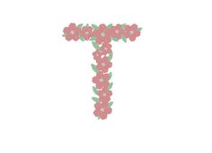 the letter t is made up of flowers