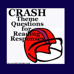 a red helmet with the words crash and an image of a person wearing a red hat