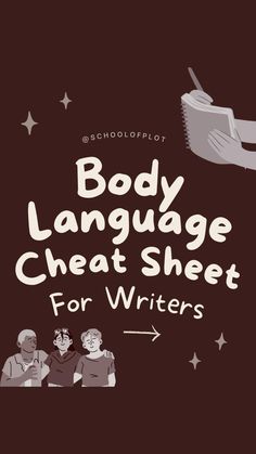 the body language sheet for writer's book cover with an image of two people