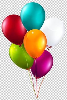 a bunch of colorful balloons flying in the air, transparent background png clipart