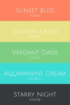 four different font styles with the same color scheme