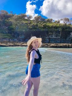 girl in the water at caves beach in jervis bay NSW Hyams Beach, East Coast Australia, White Sand Beaches, Aesthetic Landscape