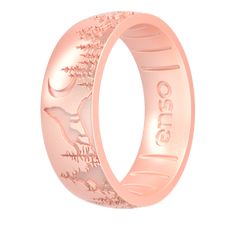 Howl at the moon. The Rose Gold Lone Wolf Etched Nature silicone ring expresses a balance between style and outdoorsmanship. Made with comfortable and durable silicone and etched with an awe-inspiring pine landscape, it’s like you're out under the stars, joining in the chorus of pack. Made in the USA: Made with the highest quality materials to set the standard for luxury silicone rings Ultra Comfortable: Unique, flexible design for ultra comfort even with swelling fingers and hands Safe: Enginee Silicon Rings, Pine Landscape, Palm Ring, Enso Rings, Veruca Salt, Silicone Wedding Band, Wolf Ring, Howl At The Moon, Silicone Ring