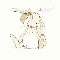 a drawing of a baby bunny sitting on the ground