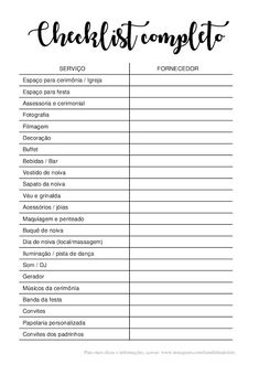 the printable checklist completo is shown in black and white with text