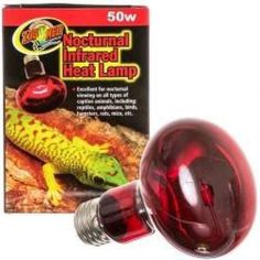 Zoo Med Nocturnal Infrared Heat Lamp - Talis Us Types Of Reptiles, Heat Lamp Bulbs, Large Bird Cages, Pet Tracker, Heat Lamp, Nocturnal Animals, Heat Lamps, Sleep Pattern, Visible Light