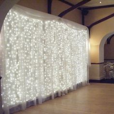 an image of a white curtain with lights on it and the price is $ 399 98