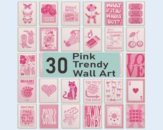 pink trendy wall art is featured in this image