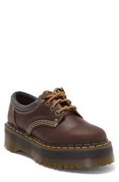 Doc Marten Crazy Horse Outfit, Brown Leather Doc Martens, Crazy Horse Doc Martens, Doc Martin Loafers, Doc Martens 8053, Doc Martin Shoes, Doc Martens Heels, 90s Doc Martens, Dr Martens 8053 Quad